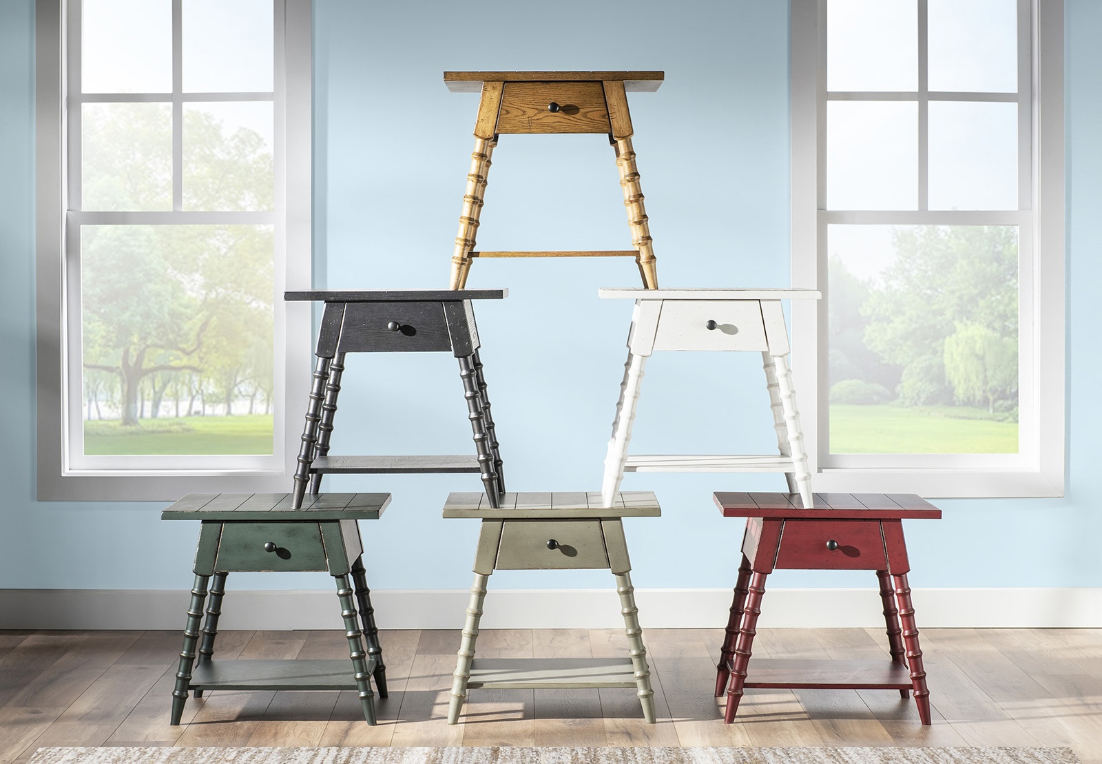 Nighstand tower displaying each color choice